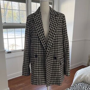 H&M Houndstooth Double-Breasted Blazer